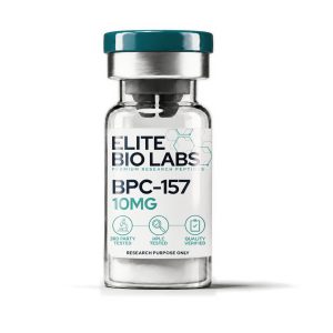 BPC-157 lyophilised research peptide vial from Elite Bio Labs