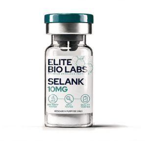 Selank lyophilised research peptide vial from Elite Bio Labs